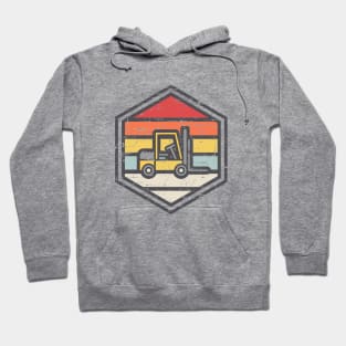 Retro Badge Forklift light Hoodie